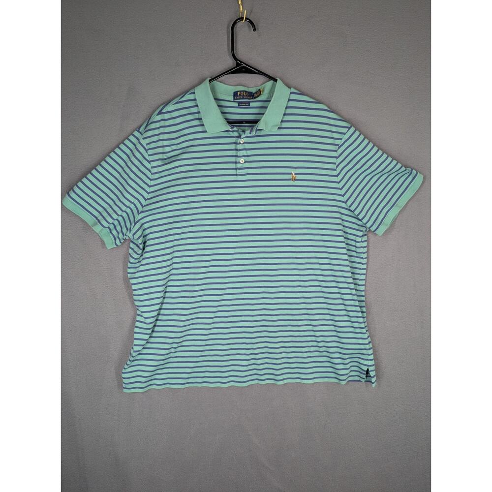 Polo Ralph Lauren XXL Striped Polo Shirt Short Sleeve Button Logo